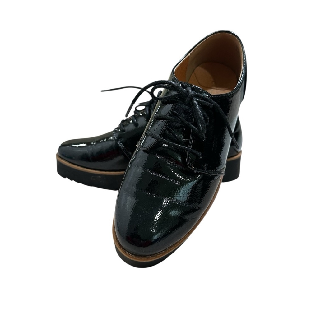 Chinese Laundry Women’s 7.5 M Black Patent Leather Lace Up Shoes KISS-001A